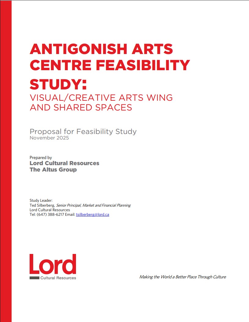 Title page for Feasibility study proposal by Lord Cultural Resources